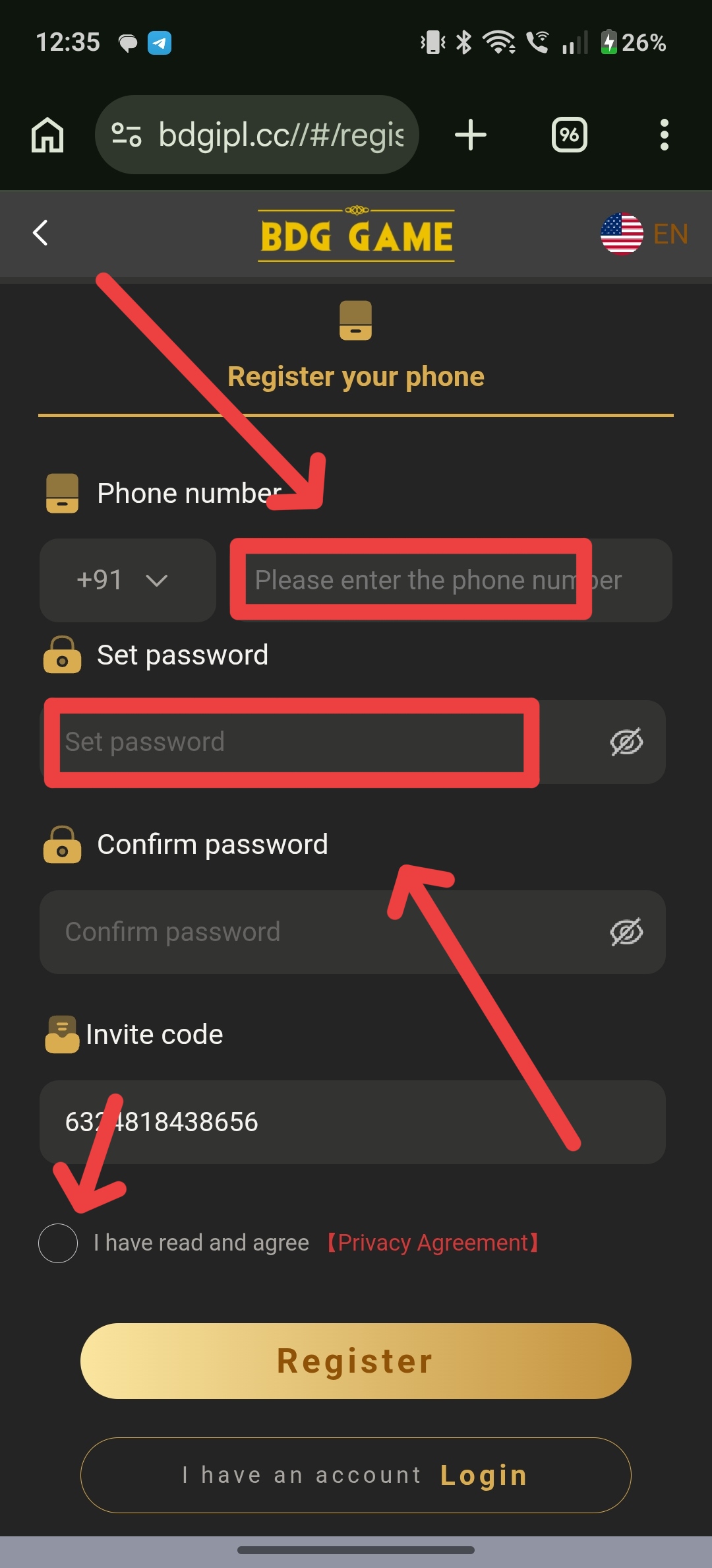 Register Step